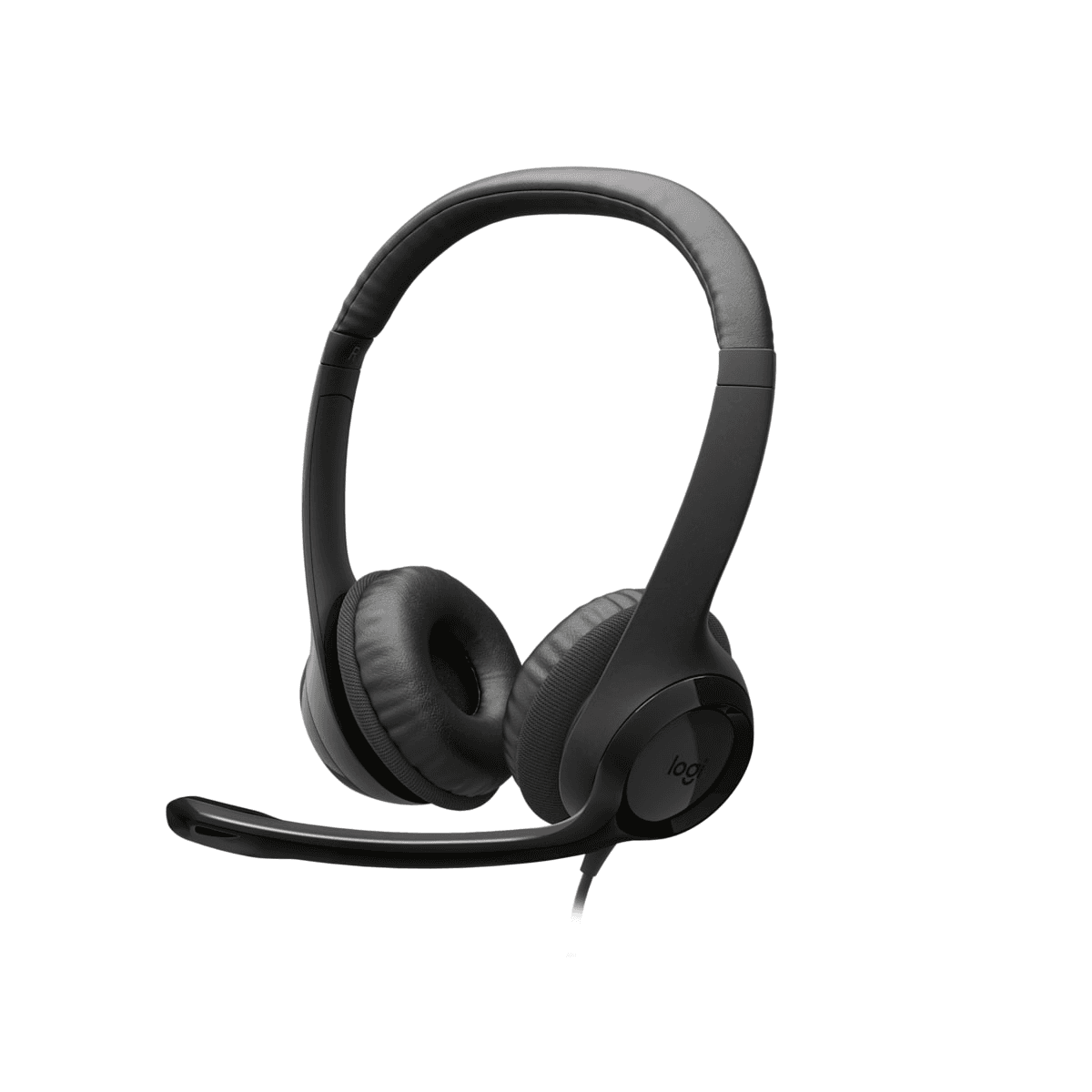 Logitech H390 USB computer headset on white background