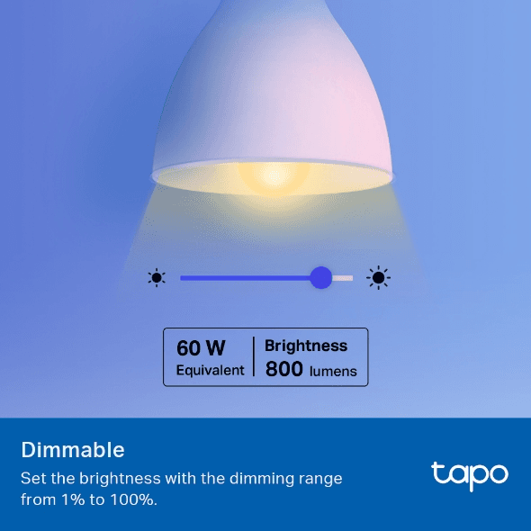 TP-Link Tapo L530E smart Wi-Fi light bulb on white background